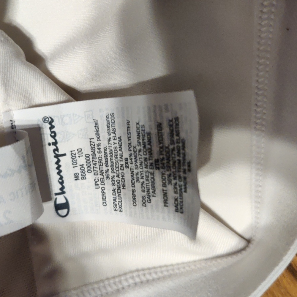 Champion NWT white Core Racerback Compression 2XL - Picture 4 of 5